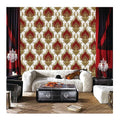 Waterproof High Quality Pvc Wallpaper Deep Embossed Red Damask Pattern Big Size 1.06M Width Living Room Vinyl PVC Wallpaper
