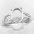 Sterling Silver 9*11mm Semi Mount Ring Empty Frame Blank Support Setting S925 Base Holder Without Center Stone for DIY Inlay