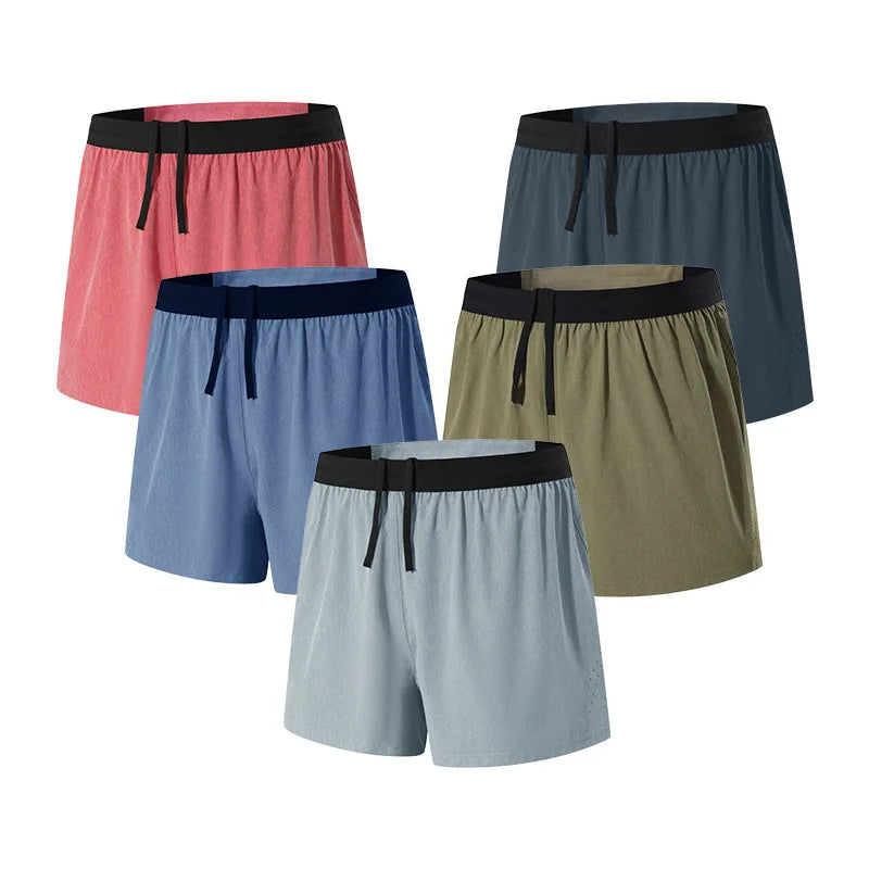 Outdoor Running Double-layer Breathable Fitness Plus Size Two Layer Anti-slip Quick Dry Sports Shorts