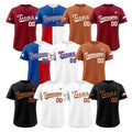 Wholesale Custom Texas Flag Color Block Authentic Baseball Jersey Cheap Jersey Hot Selling Printing Baseball Uniforms