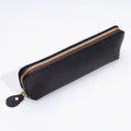 Hand-Crafted Crazy Horse Leather Large Pencil Case Compartments Top Layer Fine Pen Leather Holder for School Elegant Durable