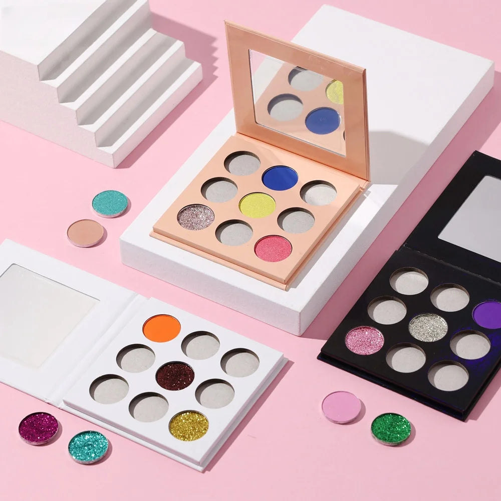 Wholesale Cosmetic DIY 9 Colors Eye Shadow Custom Logo Make Your Own Makeup Eyeshadow Palette