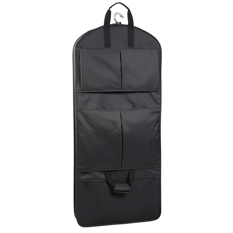 Custom Logo Zipper Non Woven Oxford Polyester Men's Suit Carrier Dustproof Foldable Waterproof Luxury Dress Cover Travel Garment