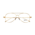 Hot Sale Matte Gold Double Bridge Eyeglasses for Men Stylish Oval Metallic Frames