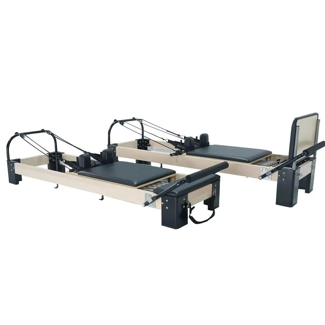 2 Height Version Aluminum Leg Reformer Pilates Training Light Weight Studio Wood Pilates Reformer
