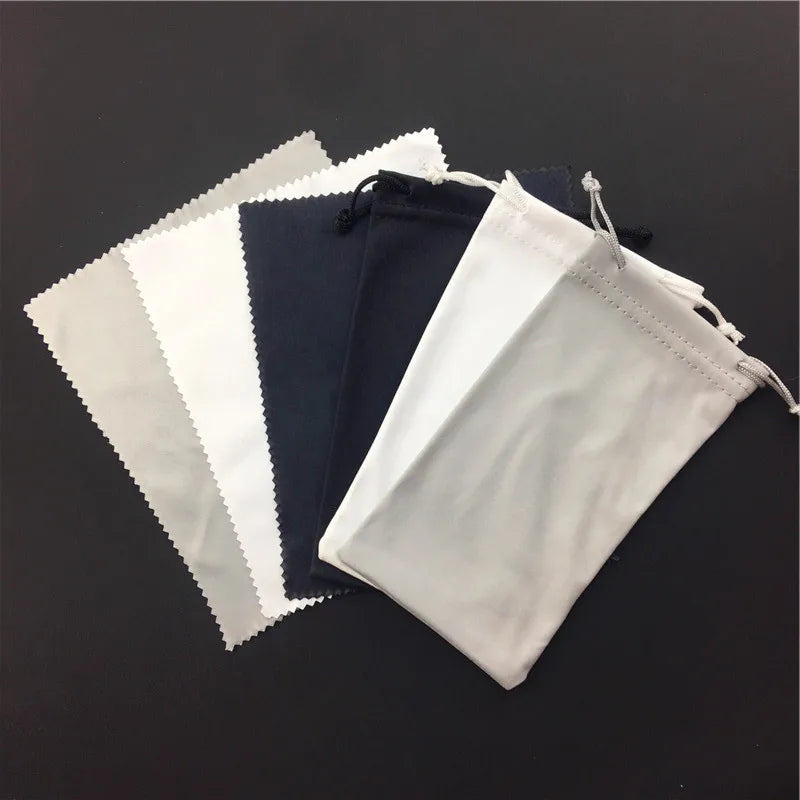 Wholesale Small MOQ LOGO Customized Glasses Cloth Glasses Pouch Soft Waterproof Microfiber Glasses Bag