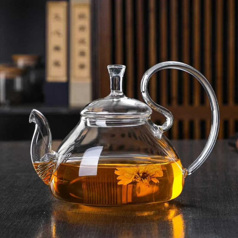 Hiware Glass Teapot Borosilicate Teapot Glass Transparent