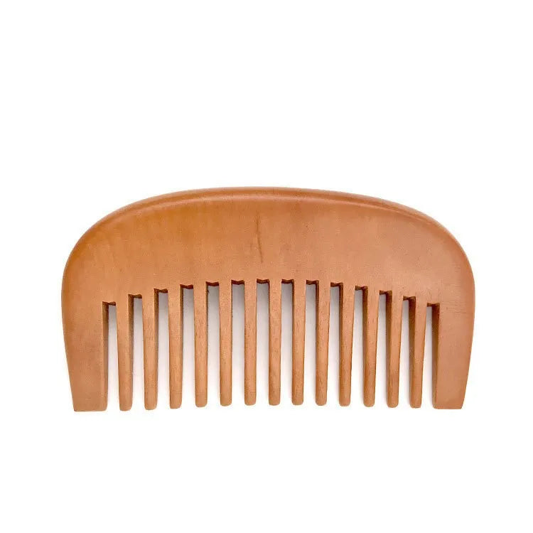 Wholesale Portable Wooden Hair Comb Solid Wood Wide Tooth Beard Pocket Comb Custom logo