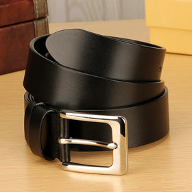 Custom Men's Dress Belt Made of Genuine Cow Hide Leather Single Prong Stainless Steel for Buckle for Jeans and Uniforms
