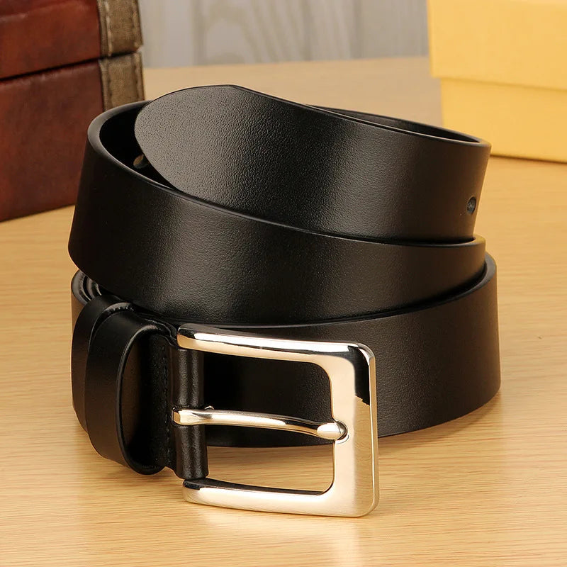 Custom Men's Dress Belt Made of Genuine Cow Hide Leather Single Prong Stainless Steel for Buckle for Jeans and Uniforms
