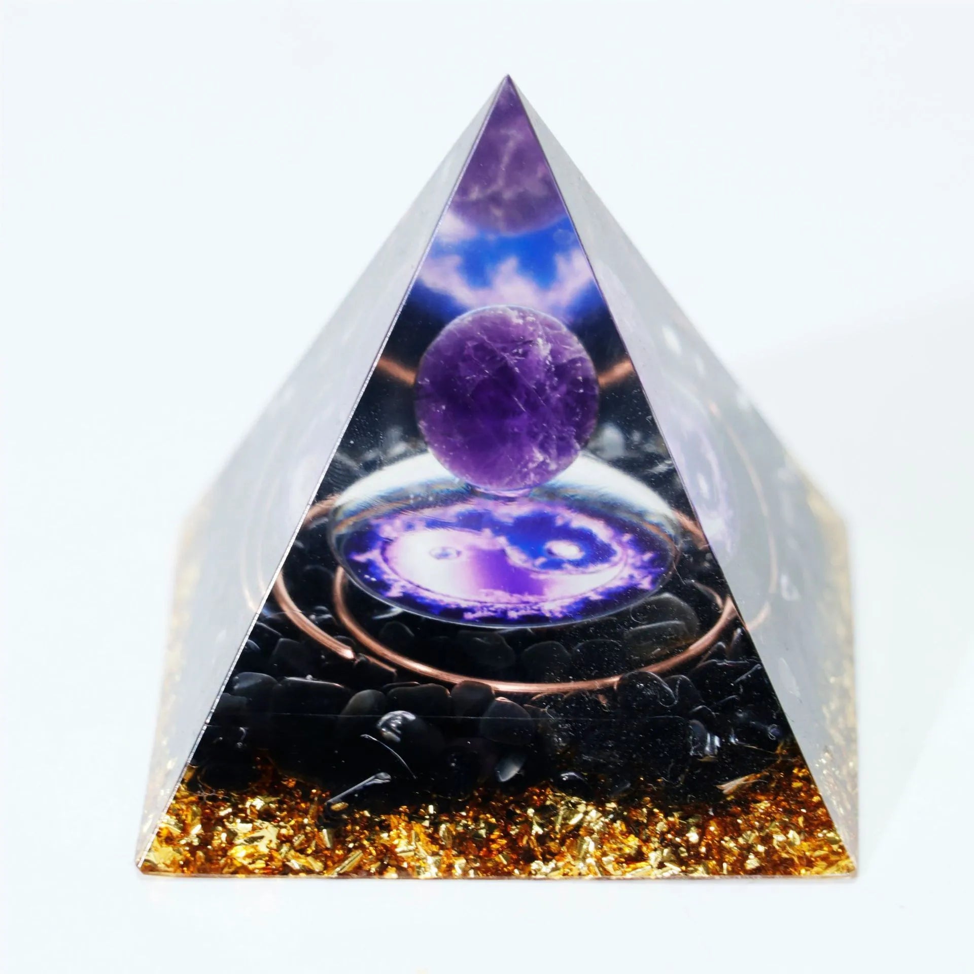 5 cm 1.96 Inch Wholesale Healing Crystal Resin Pyramid Energy Orgone Pyramid Ornament for Decoration
