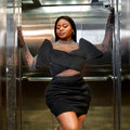 Factory Spring Plus Size Patchwork Bodycon Mini Shiny Lady Club Dress