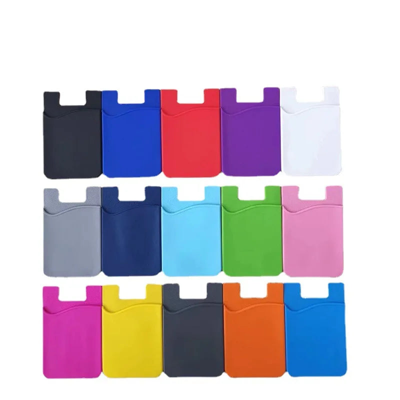 Wholesale Custom Candy Color 3m Sticker Adhesive Silicone Smart Phone Wallet Mobile Phone Card Holder