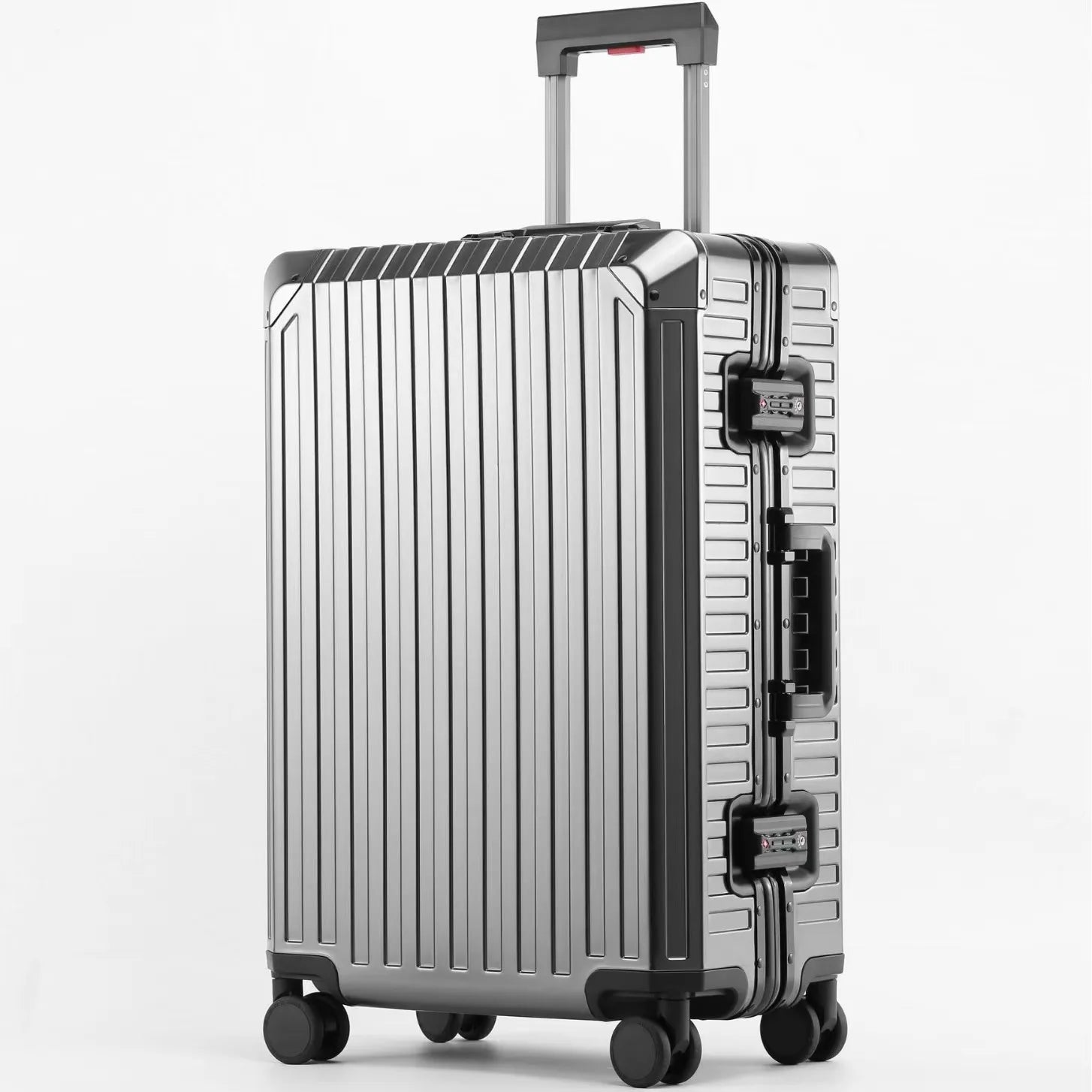 2024 NEW  Pure  Aluminium Luggage Suitcase Metallic Trolley Bags Carry-on 20 Inch TSA Password Lock Suitcase
