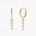 LOZRUNVE Gold Filled Diamond CZ Dangling Long Hoop Drop Earring Silver 925 Sterling Jewelry Fashion