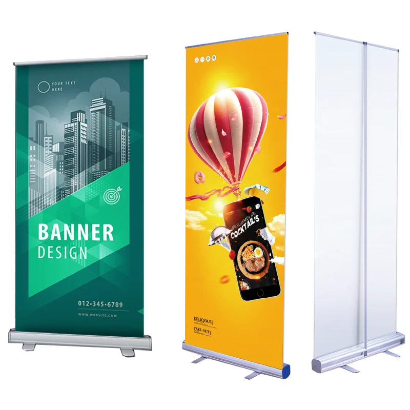 Roll up Advertising Banner Stand Rollup Standee Aluminum Roll Screen Stand Retractable Banners