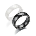 2024 European and American Fashion Multi Sided Couple Ring New Black and White Ceramic Ring