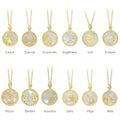 Women Copper Astrology Jewelry Shell Horoscope Sign Gold Plated Mother of Pearl Zodiac Pendant Necklace