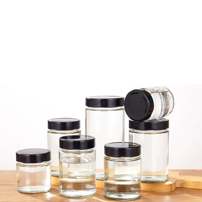 Wholesale 100ml 150ml 200ml 250ml 300ml 380ml Glass Jars for Honey Jam Hot Sauce Packaging Food Grade Kitchen Storage Glass Jars