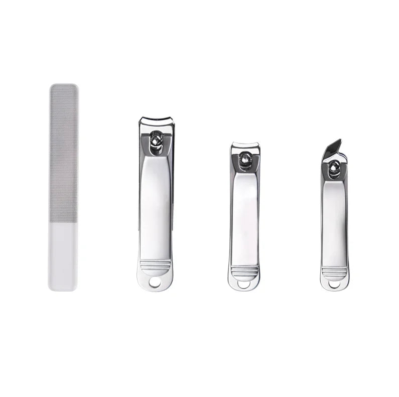 Portable High Quality 4PCS Nail Clipper Set Premium Stainless Steel Toenail Cutter Kit with Metal Box for Fingers
