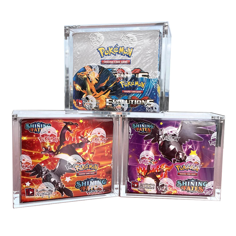 RAY YI Edge Deutsch Store 36 Boosters protection Acrylique pokemon Acrylic Display case for Booster Box Sliding Top