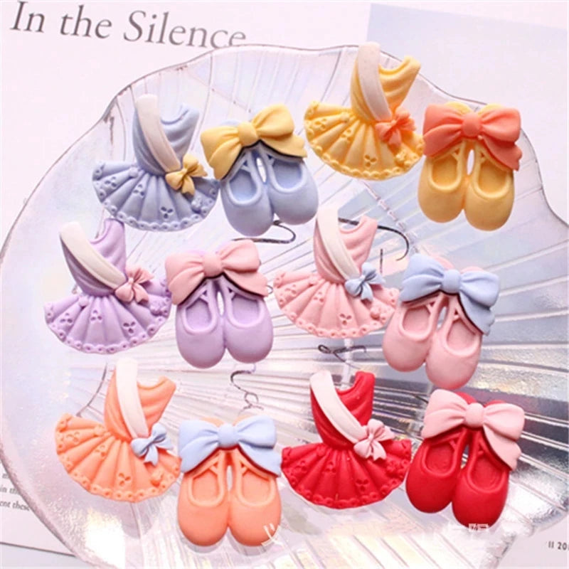 Flatback Resin Cabochon Kawaii Ballet Shoes Dress DIY Resin Cabochons Embellishments Decoration Accessories Scrapbooking
