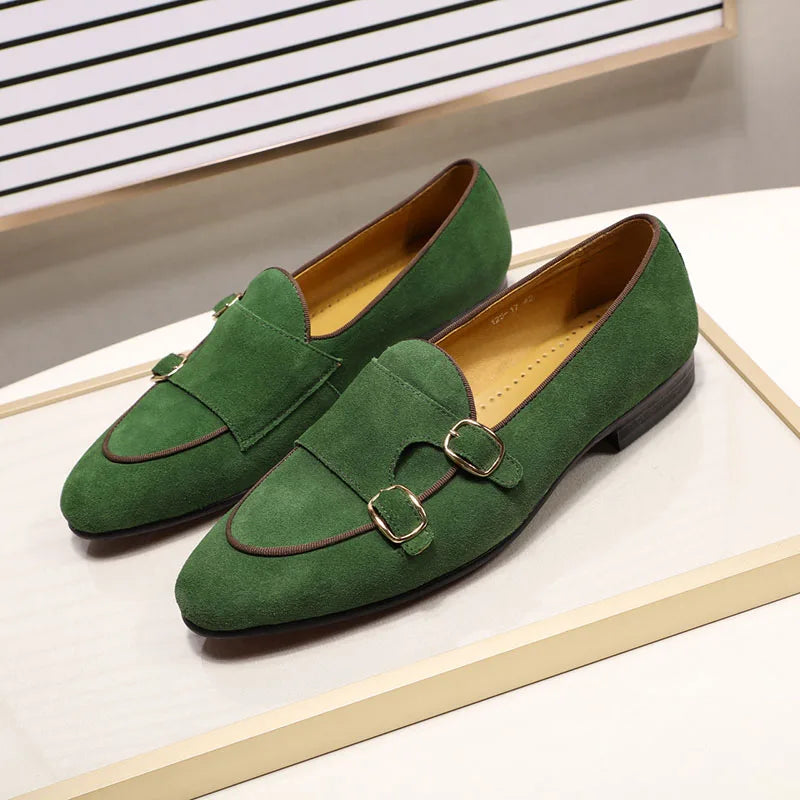 Slip-on Monk Strap  Genuine Leather Shoes Casual Business Dress Shoes  Beautiful Design for Career Party