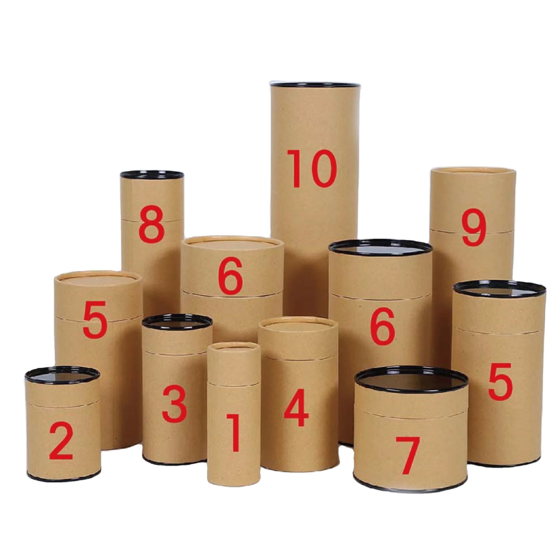 Custom Chipboard Paper Gift Packaging Kraft Packing Boxes Cylinder Tea Box Storage Round Tube Package Storage Box