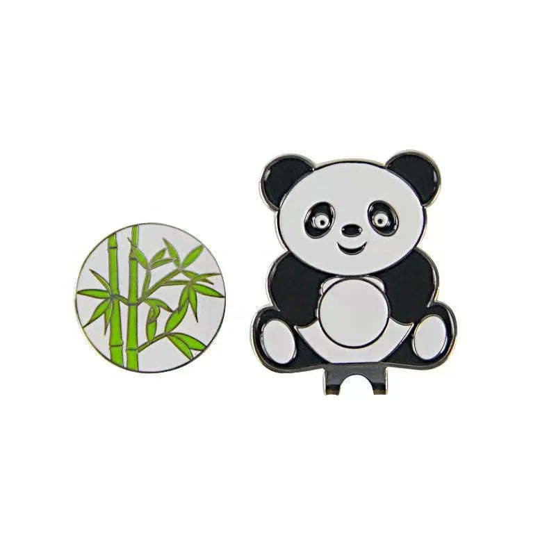 Cute China Panda Bamboo Golf Ball Marker Magnetic Hat Clip Made of Iron