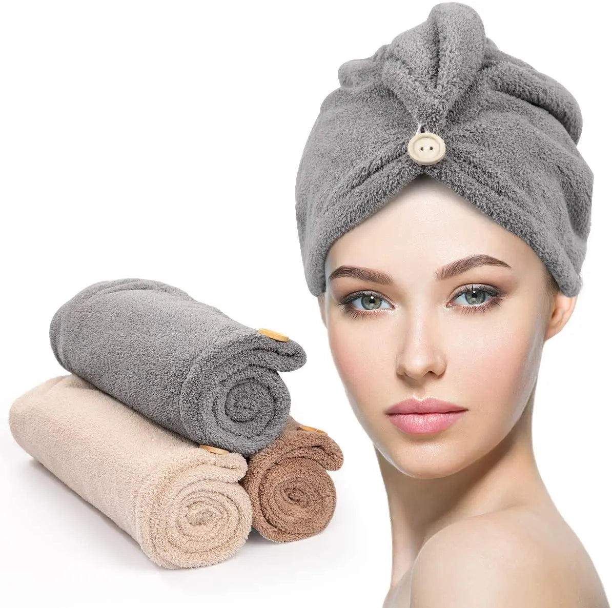 Strong Microfiber Quick Dry Hair Turban Towel Water Absorbent for Cleaning and Hair Wrapping