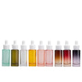 Color Gradient Flat Shoulder 30 Ml 50ml Thick Bottom Round Glass Dropper Serum  Bottle for Essential Oil