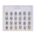 Fashion Korean Style Women Ladies Charm Small Multi Color Crystal Zircon Stud Earring Set Jewelry