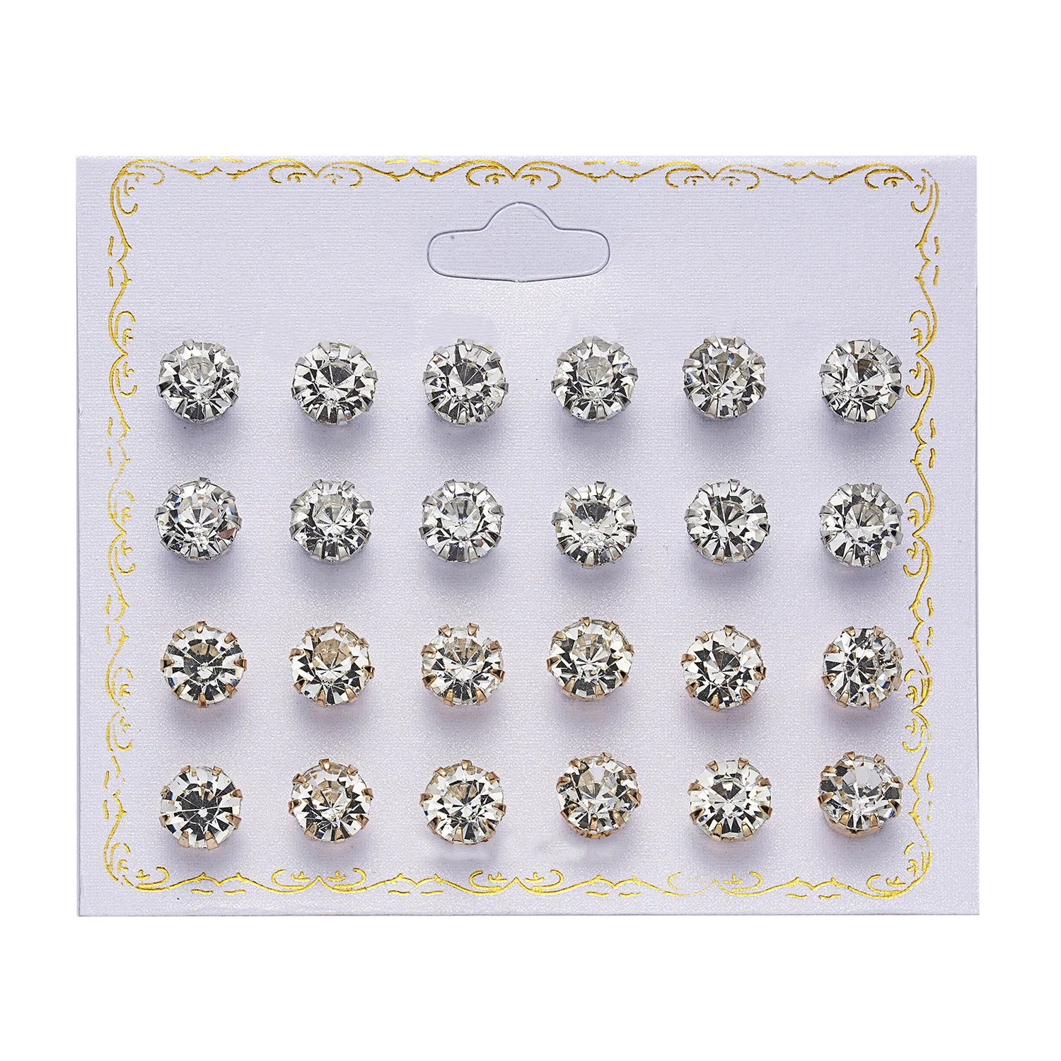 Fashion Korean Style Women Ladies Charm Small Multi Color Crystal Zircon Stud Earring Set Jewelry