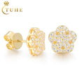 Pass Diamond Tester 925 Sterling Silver Fine Jewelry Luxury Gold Plated Vvs Moissanite Jewellery Diamond Stud Earrings