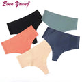 OEM & ODM Lingerie G-string Wholesale Mid-waist Ice Silk Seamless Women's Underwear T Back Teen Thong Culotte for Girl Ladies