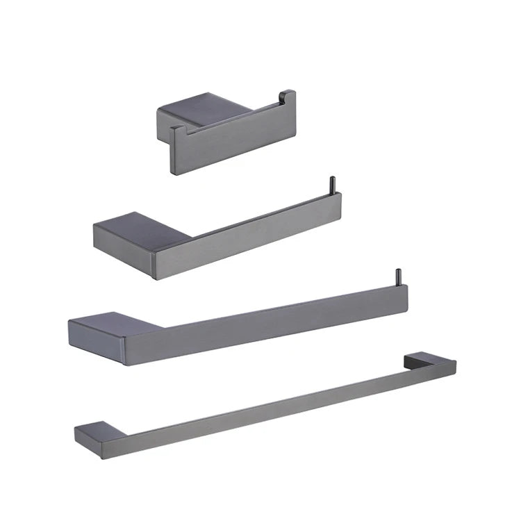 Stainless Steel Bathroom Accessories Set 4 Pieces Wall Mount Towel Rack Set for Home Hotel