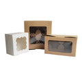 Paper Boxes Packing Small Cupcakes Cake Packaging 12 Holes Baking Take Away Pastry Box with Window