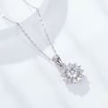 Moissanite Jewelry 1CT 6.5mm DEF VVS Round Moissanite Gemstone Wholesale Price Starsgem S925 Plated White Gold Women Necklace