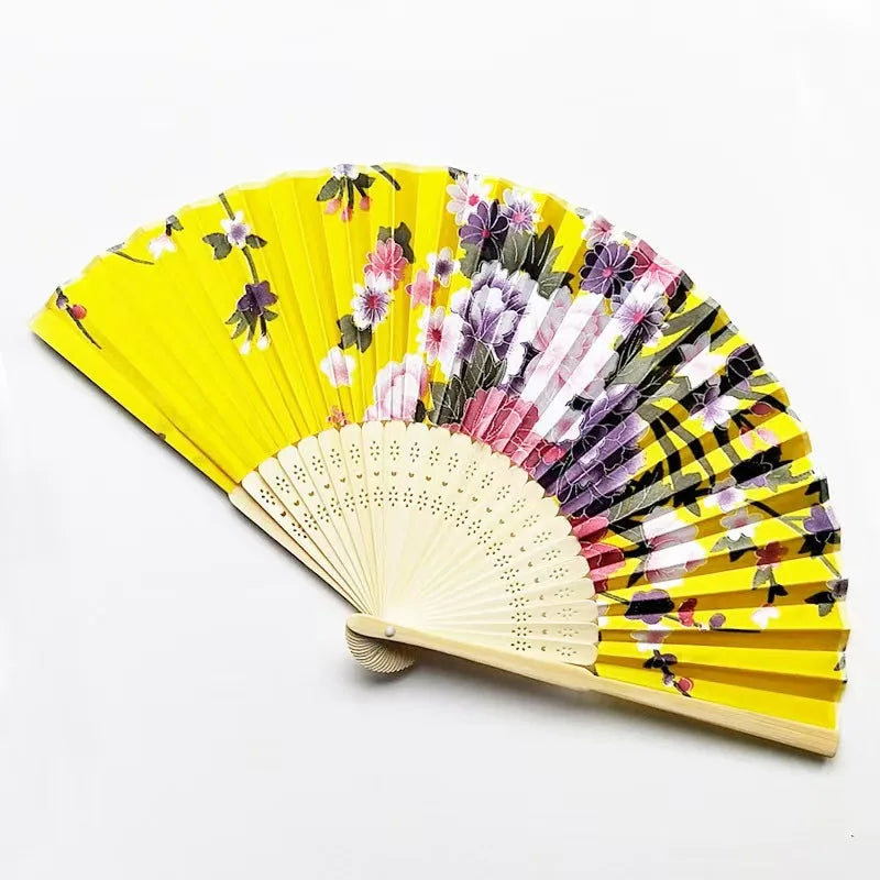 Wholesale Custom Personalized Large Size Print Folding Bamboo Wood Plastic Hand Fan Promotional Gift with Logo for Souvenir Use