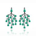 Abiding Natural Green Agate Gemstone Branches Jewelry 925 Sterling Silver Luxury Drop Chandelier Earrings Women for Wedding