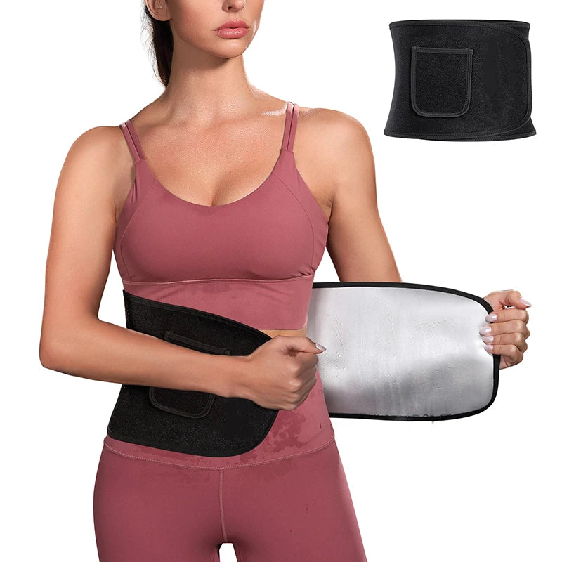 Custom logo Women Fat Burning Sauna Belt Abdominal Trainer Adjustable Waist Sweat Belt Waist Trainer Suppliers