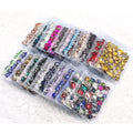 24 Mixed Colors 8 Shapes 100 Bags/Box of Loose Crystal Rhinestones with Cup Chain for Handmade Projects