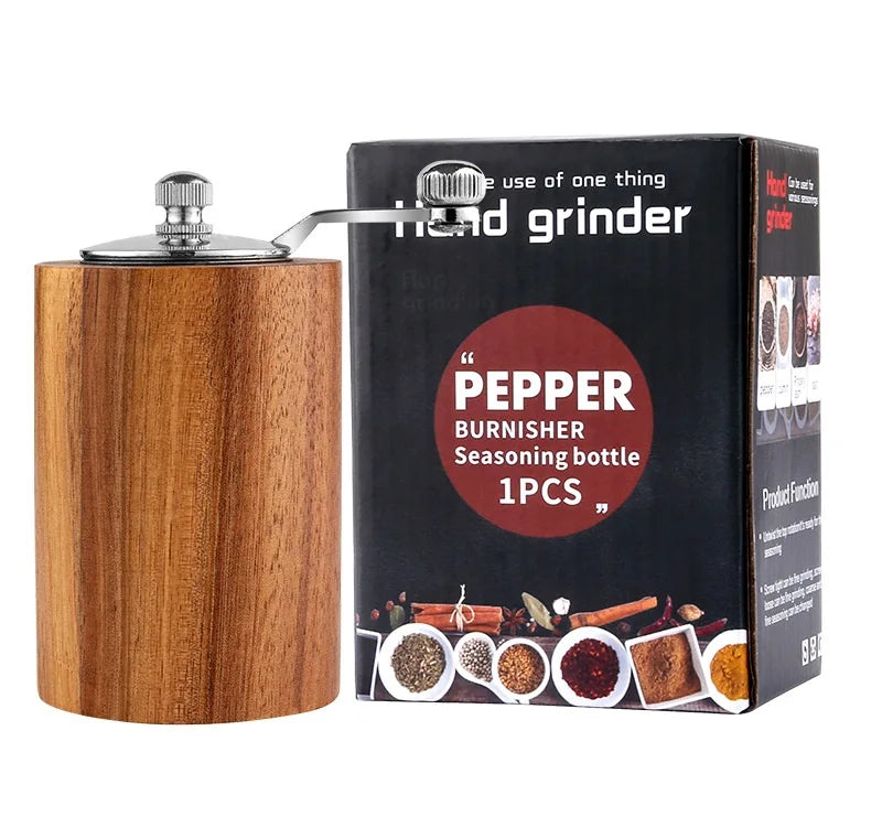 Classical Hand Shake Wood Pepper Mills for Kitchen Manual Wooden Salt Mill Pepper Grinder
