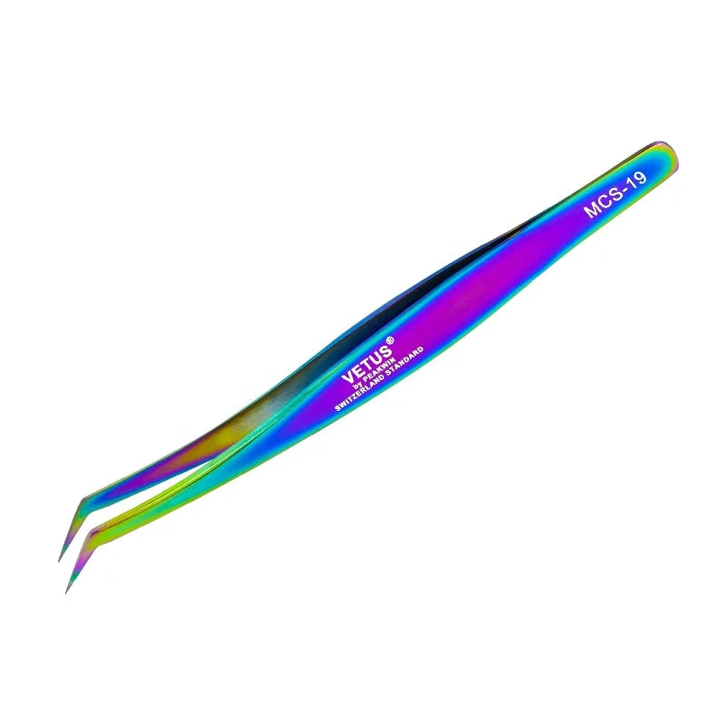 Eyelash Extension Tools MCS-19 Colorful Competitive Price Steel Eyelash Extension Tweezer