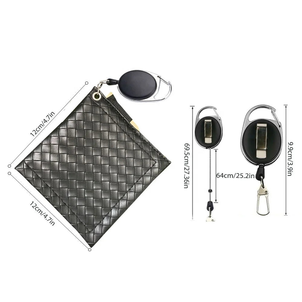 Portable PU Leather Golf Cleaning Towel With Retractable Keychain Soft Towel and Durable Pu Leather Golf Cleaning Tool