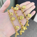 JXX Peach Heart Shape Brass Fashion Bracelets Bangles Gold 24k Gold Plated Bracelet for Women