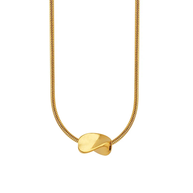 Pretty Design Stainless Steel 18k Gold Plated Round Snake Chain Jewelry for Women