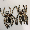 Exquisite Embroidery Beads Rhinestone Spider Patches Garment Accessories LT9318