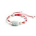 Natural Light Green Jade Woven Hand Beaded Bracelet Pixiu Accessories Red Braided Rope Bead Adjustable Bracelet