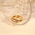 Chris April Fashion Jewelry Micro-inlaid Zircon 316L Stainless Steel PVD 18K Gold Plated Finger Ring